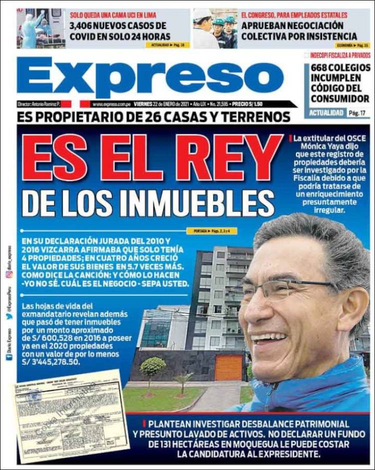 Portada de Expreso (Per&uacute;)