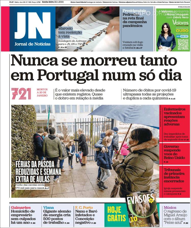 Portada de Jornal de Notícias (Portugal)