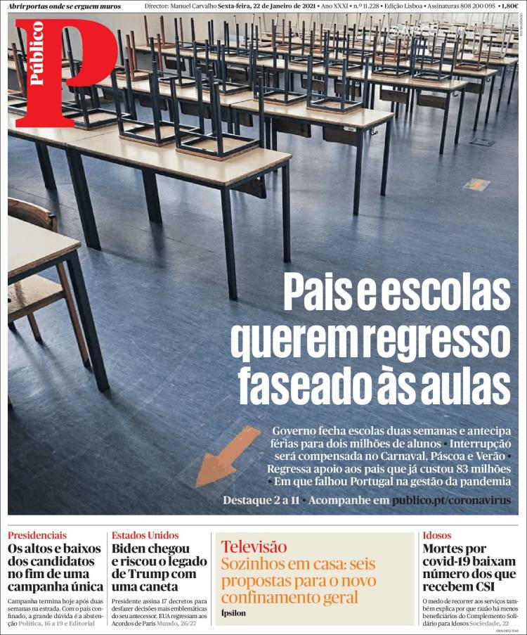 Portada de Público (Portugal)