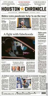 Portada de Houston Chronicle (USA)