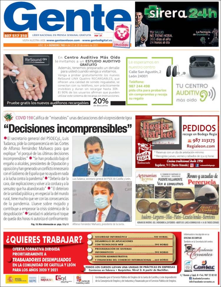 Portada de Gente en León (España)