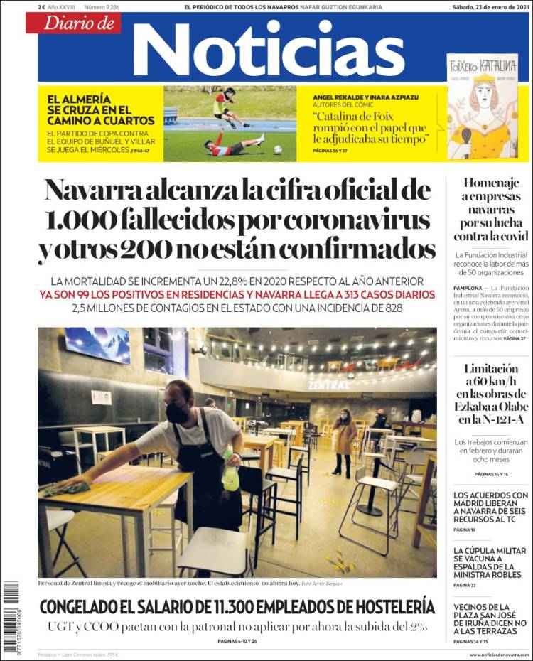 Portada de Noticias de Navarra (España)