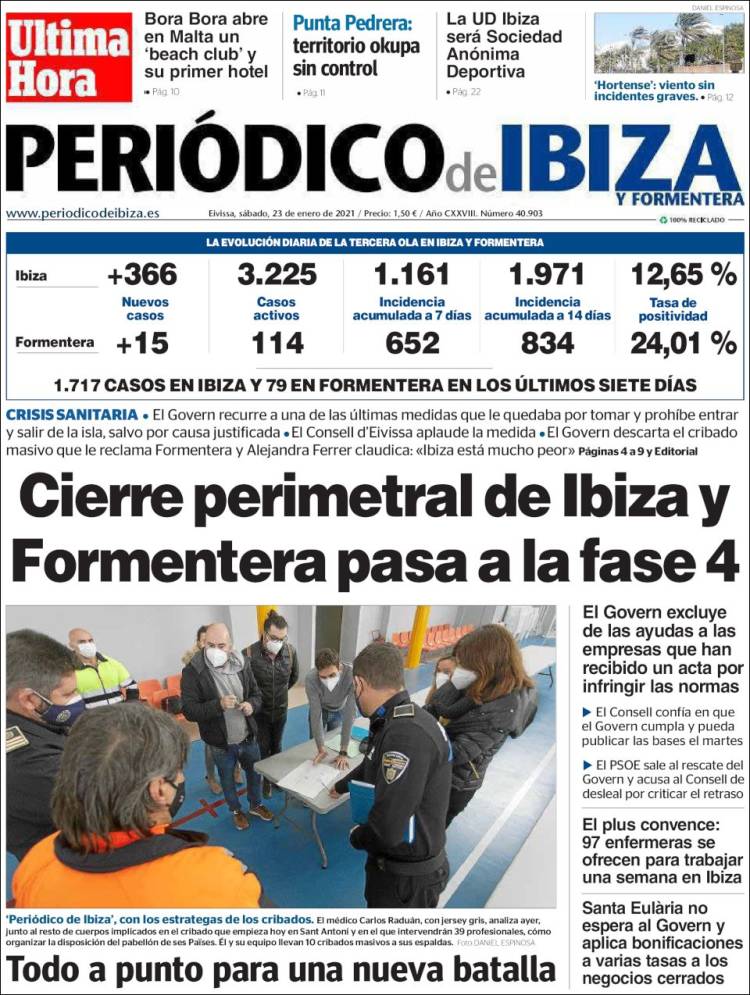 Portada de Periódico de Ibiza (España)