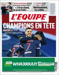 Portada de L'Equipe (Francia)