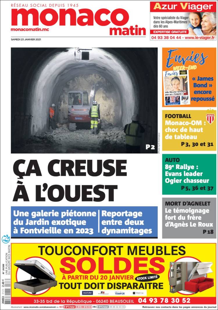 Portada de Nice-Matin (Francia)