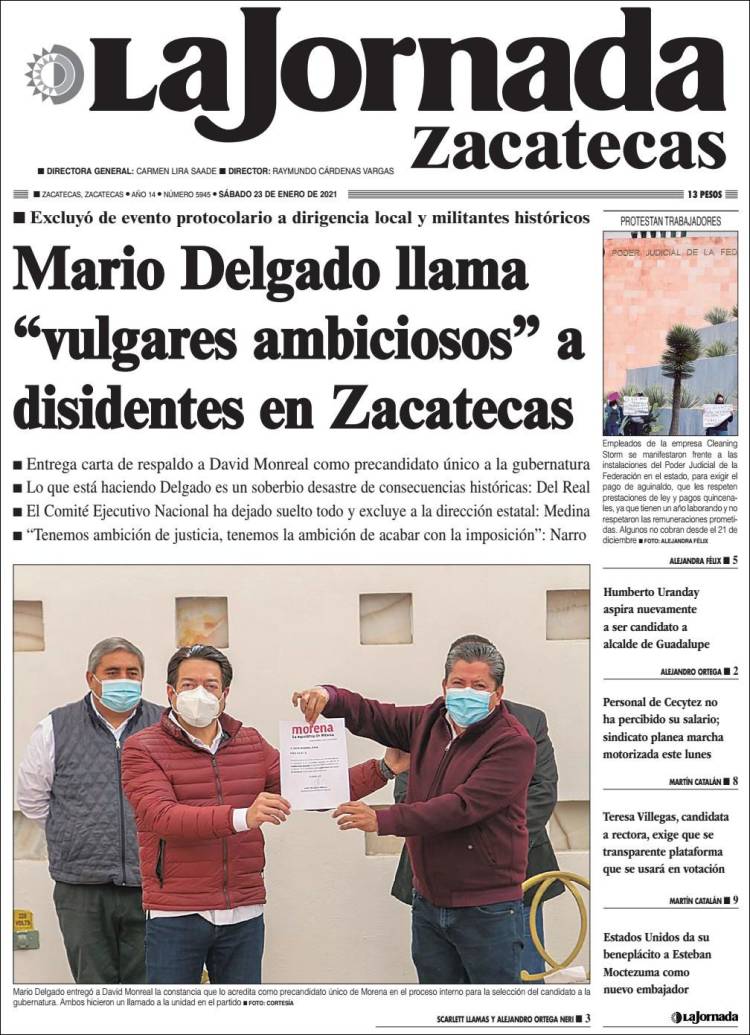 Portada de Jornada de Zacatecas (México)