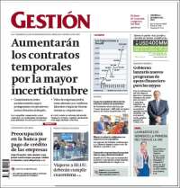 Portada de Diario Gestión (Pérou)