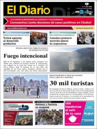 Portada de El Diario de Madryn (Argentina)