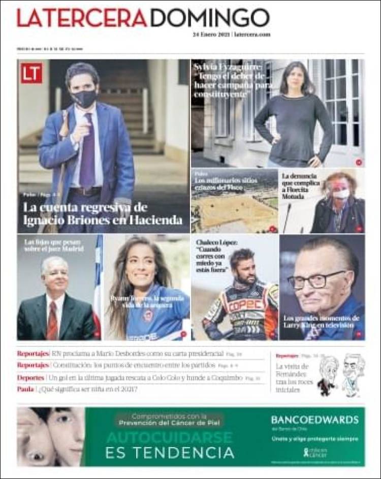 Portada de La Tercera (Chile)