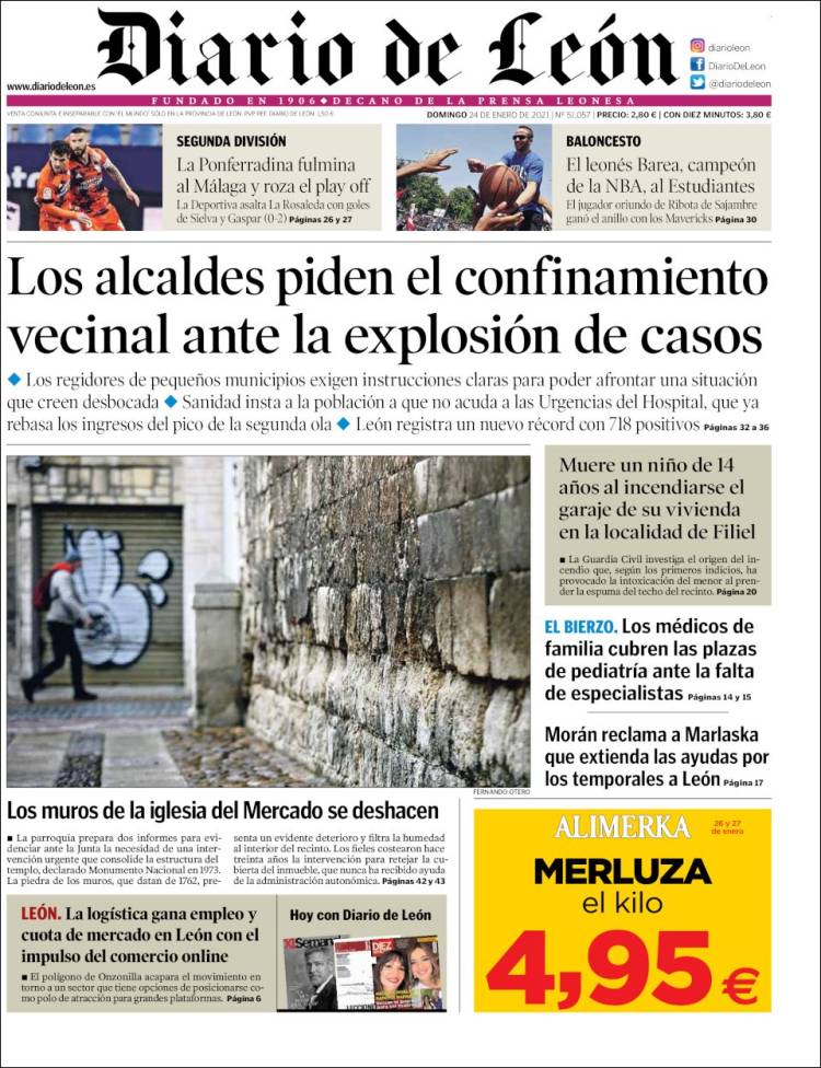 Portada de Diario de León (España)