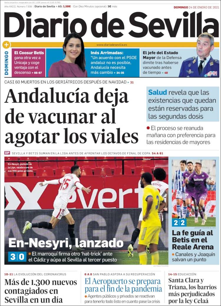 Portada de Diario de Sevilla (España)