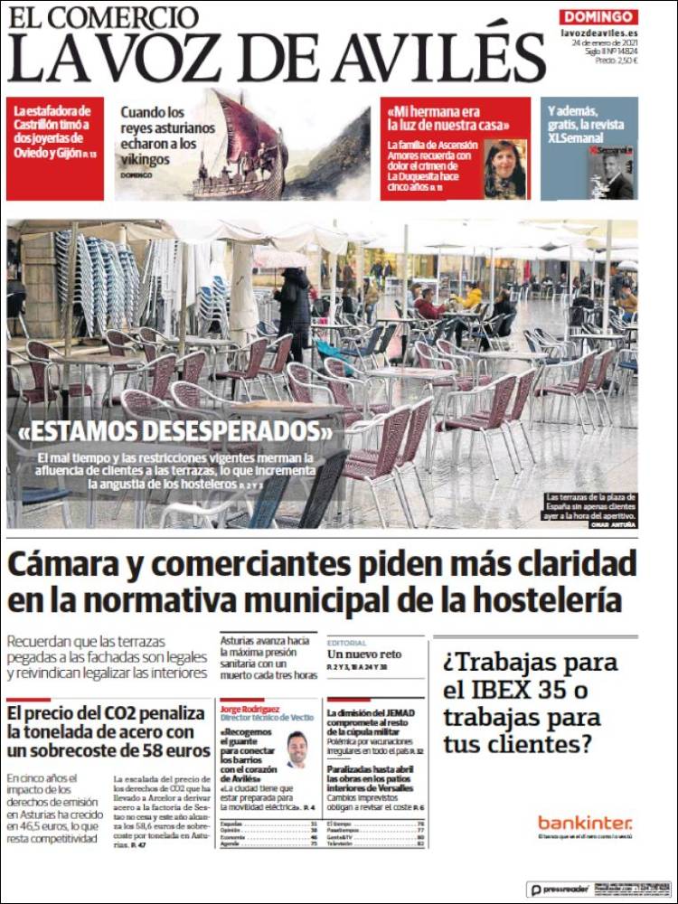 Portada de El Comercio - Avilés (España)