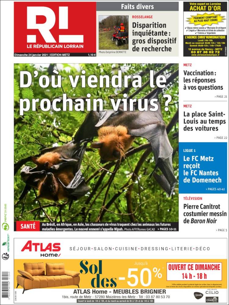 Portada de Le Republicain Lorrain (Francia)