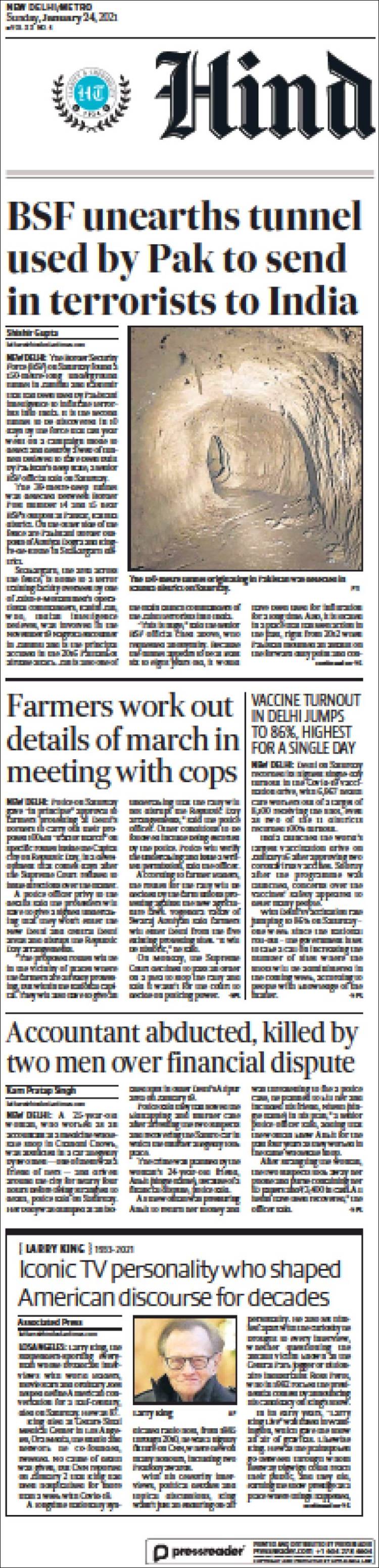 Portada de Hindustan Times (India)