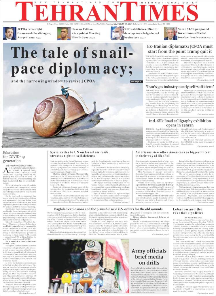 Portada de TehranTimes (Ir&aacute;n)