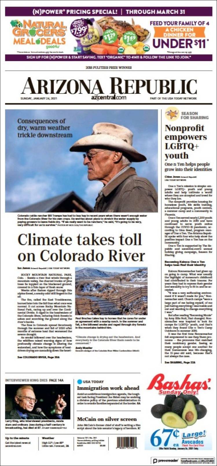 Portada de Arizona Republic News (USA)