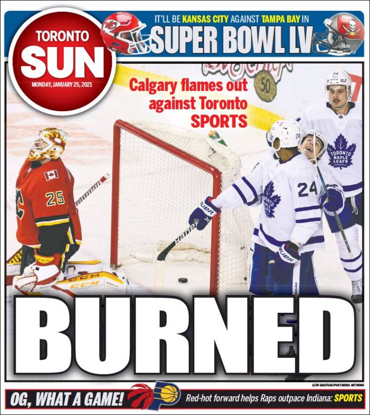 Portada de The Toronto Sun (Canadá)