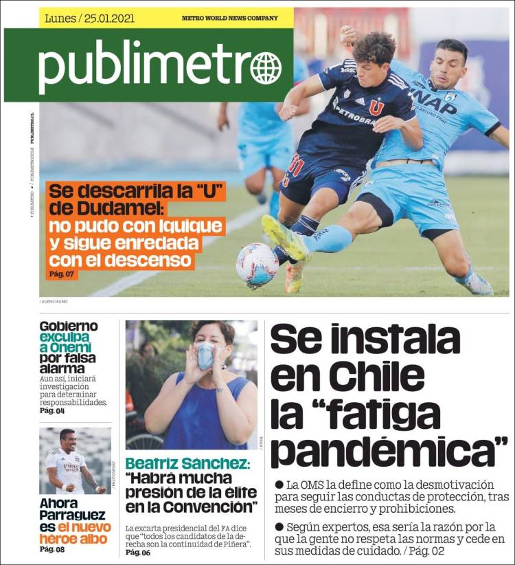 Portada de Publimetro (Chile)