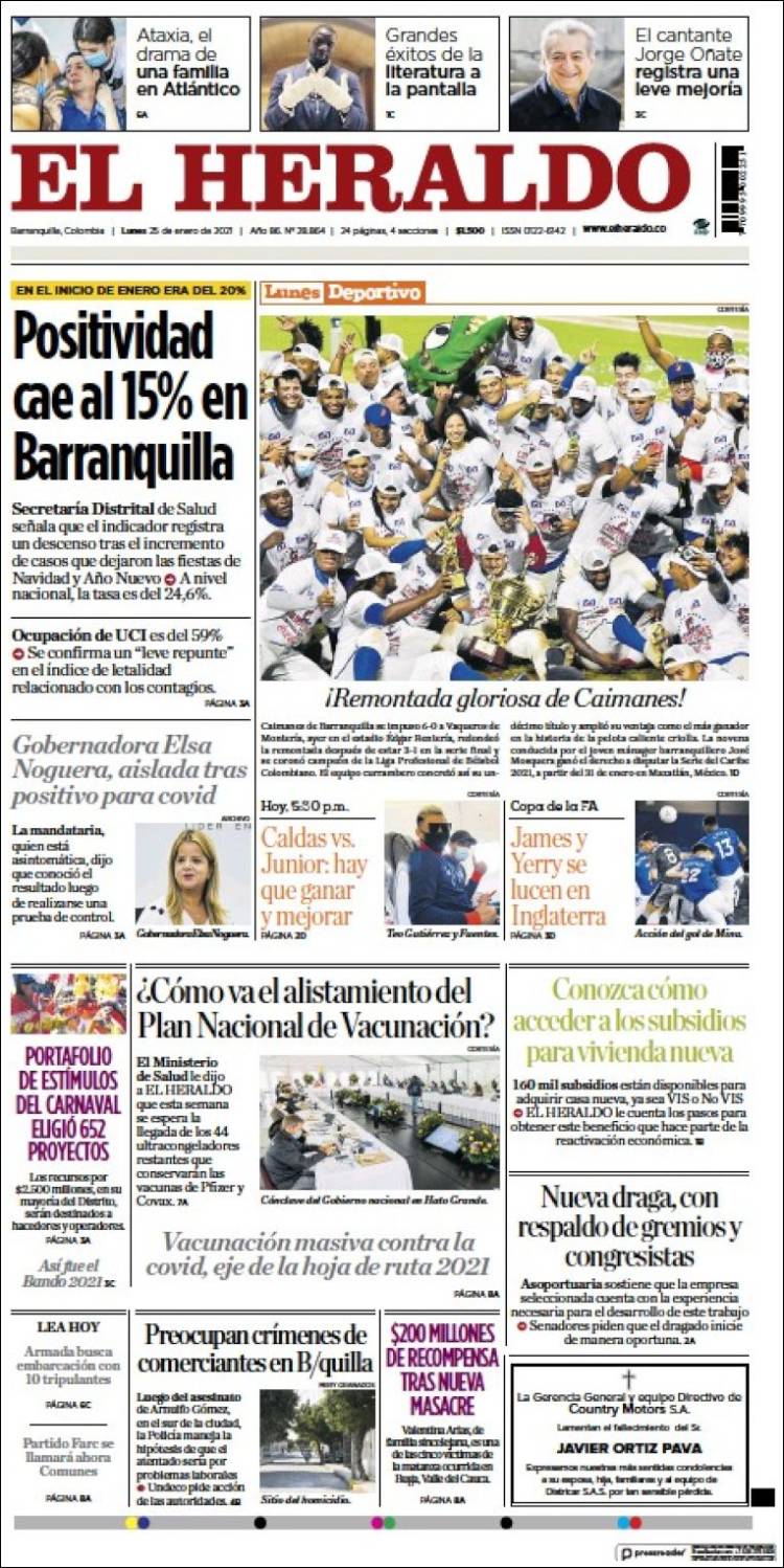 Portada de El Heraldo (Colombia)