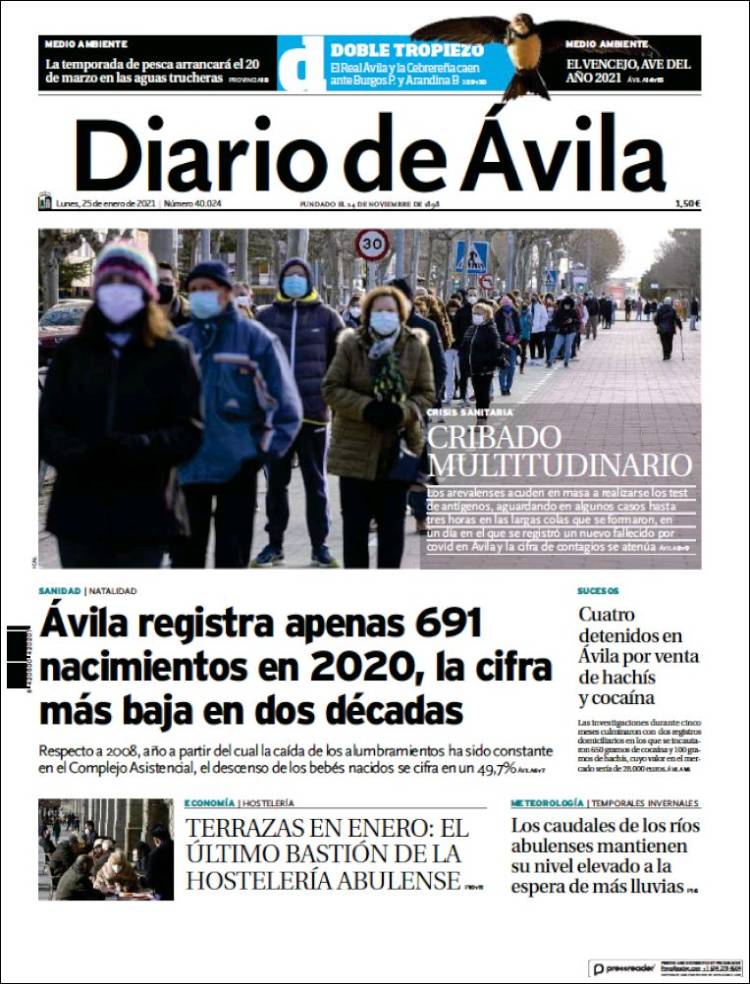 Portada de Diario de Ávila (Espa&ntilde;a)