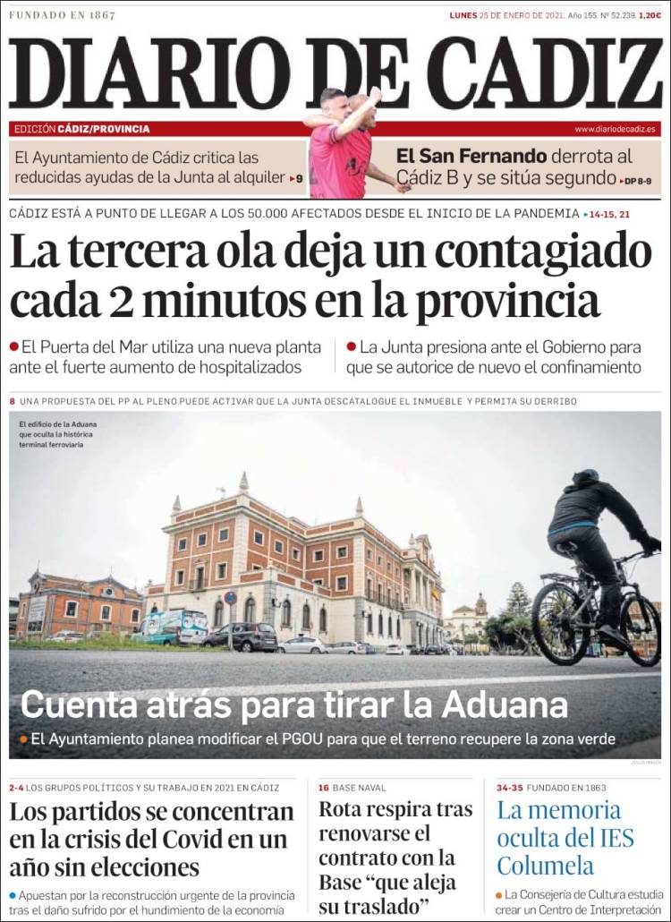 Portada de Diario de Cádiz (Espa&ntilde;a)