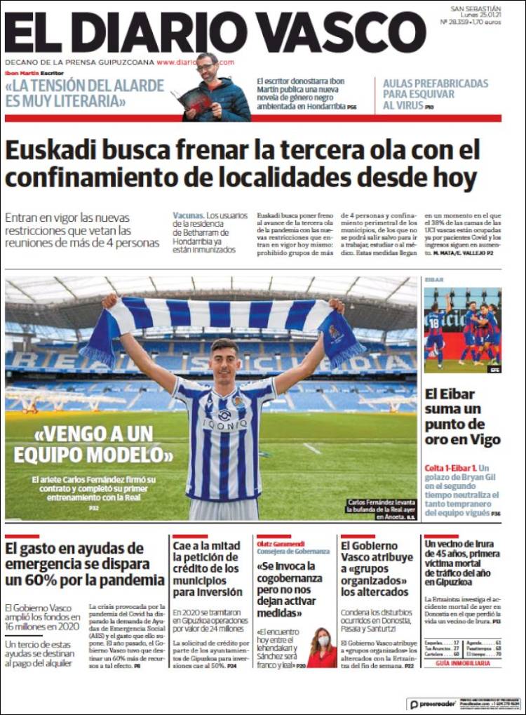 Portada de Diario Vasco (Espa&ntilde;a)
