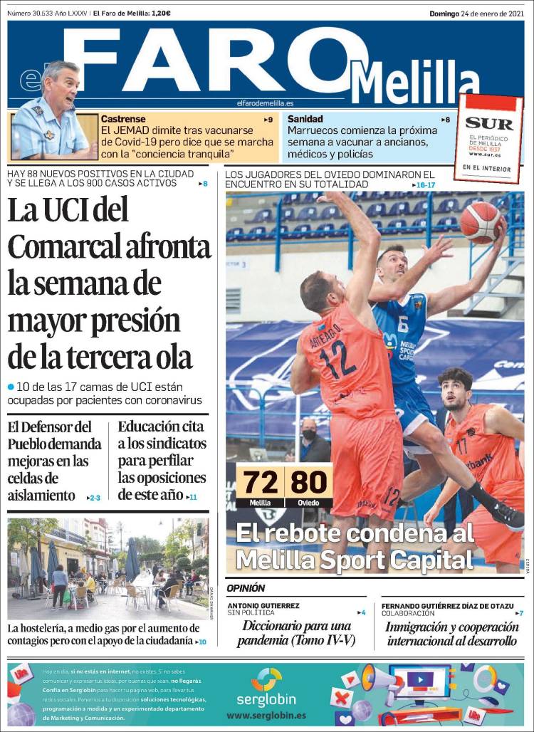 Portada de El Faro de Melilla (Espa&ntilde;a)