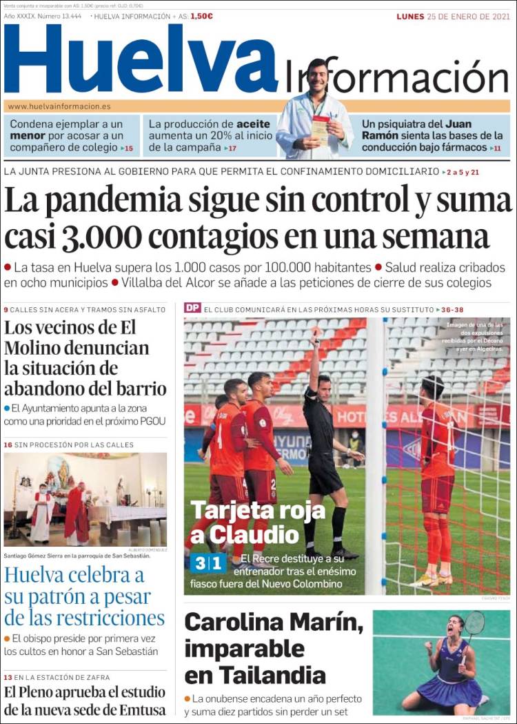 Portada de Huelva Información (Espa&ntilde;a)