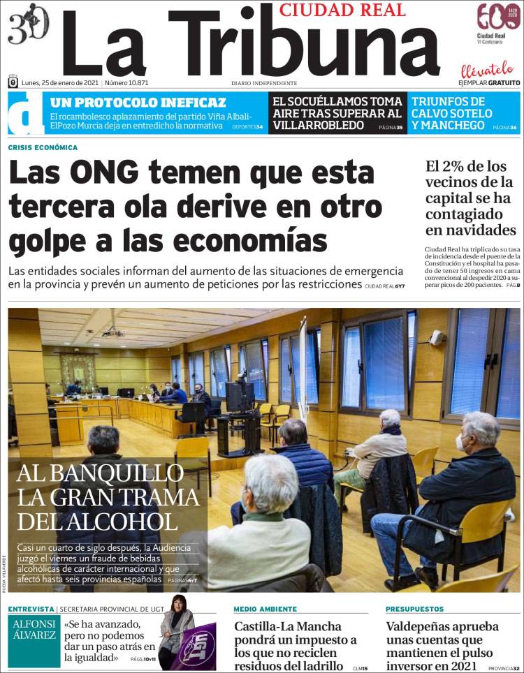 Portada de La Tribuna de Ciudad Real (Espa&ntilde;a)