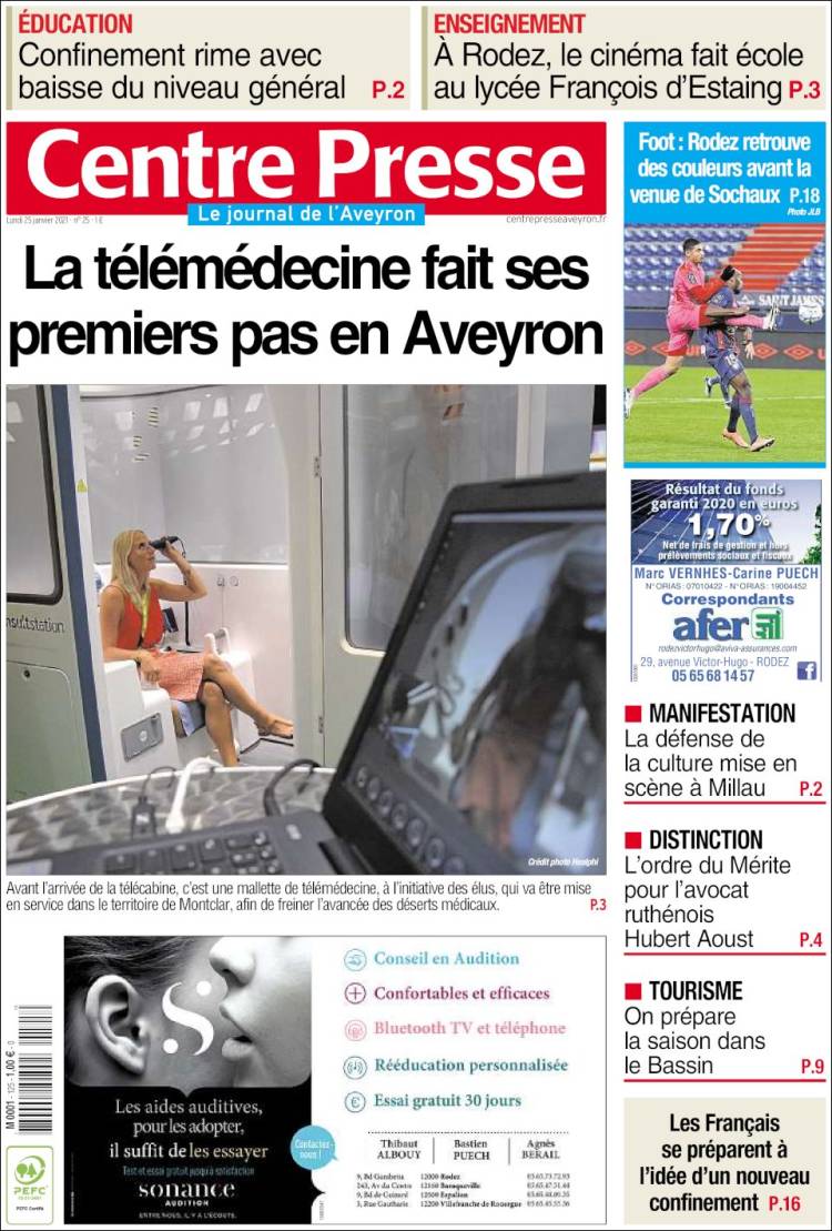 Portada de Centre Presse (France)