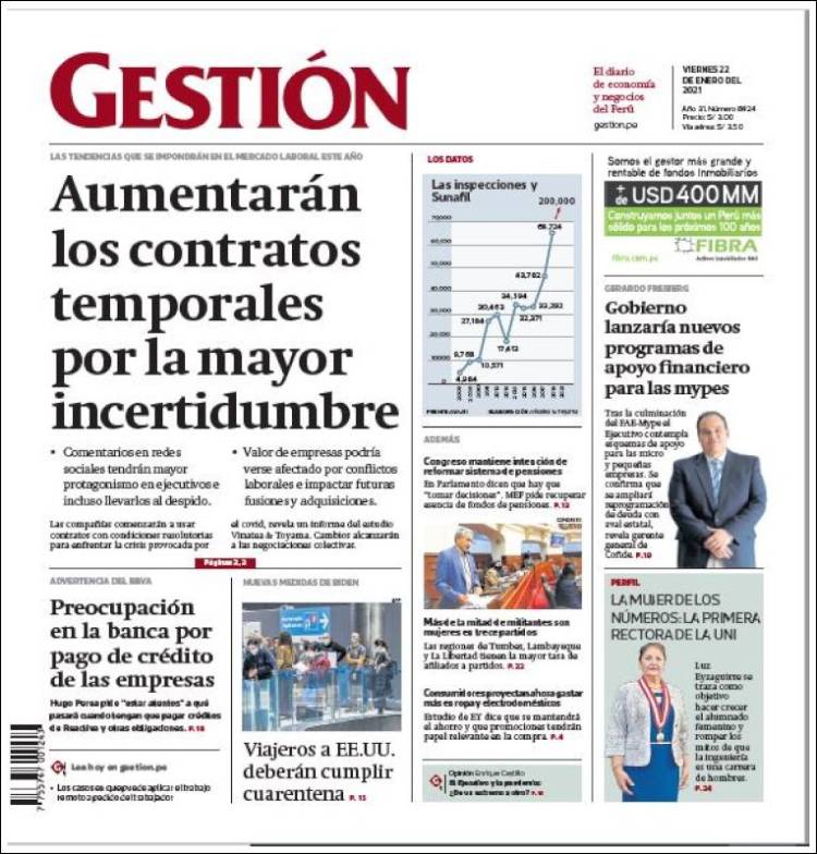 Portada de Diario Gestión (Per&uacute;)
