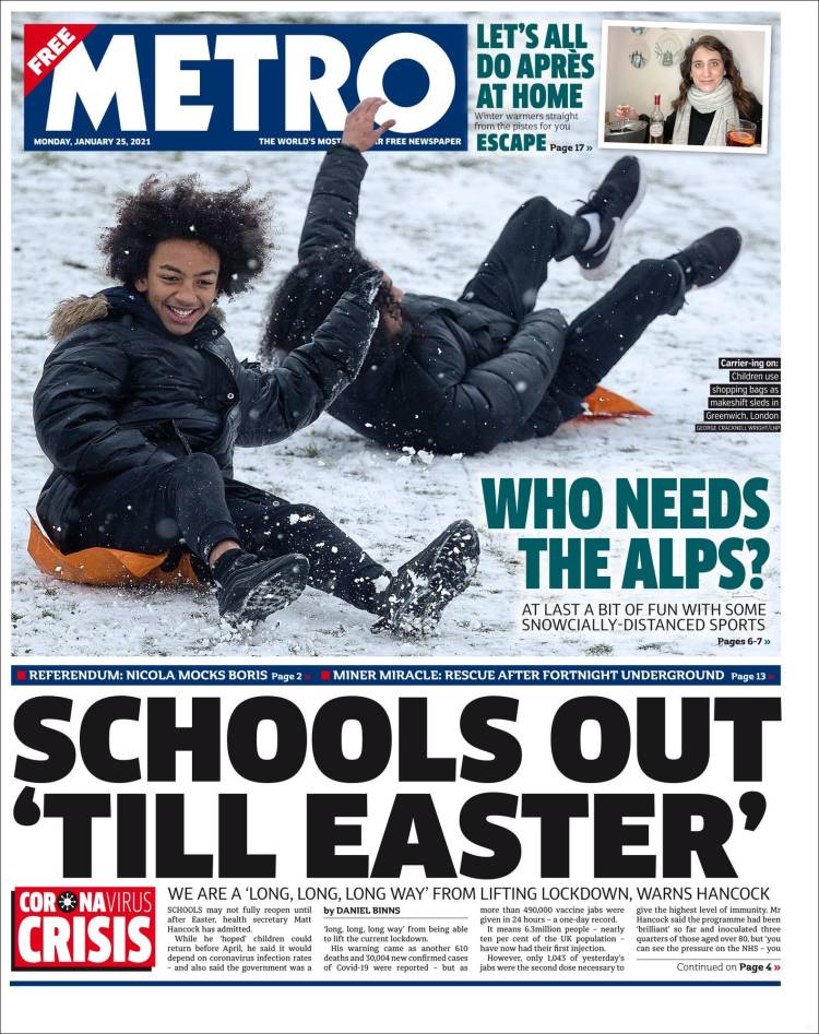 Portada de Metro (Reino Unido)