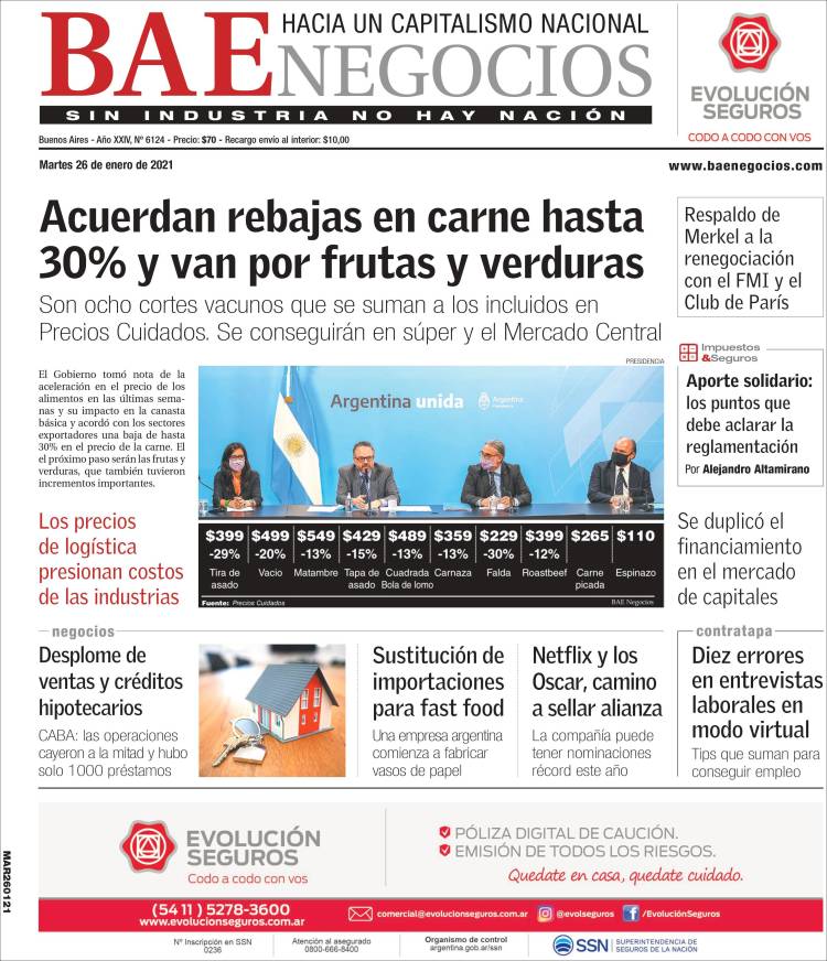 Portada de Buenos Aires Económico (Argentina)