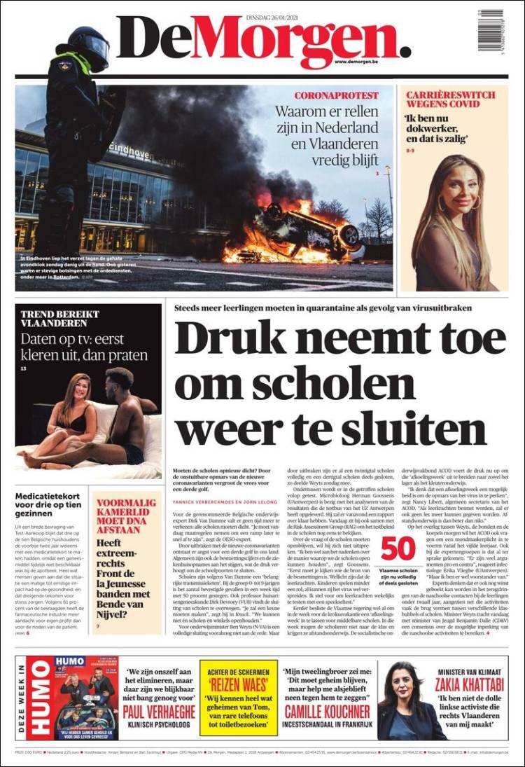 Portada de De Morgen (B&eacute;lgica)
