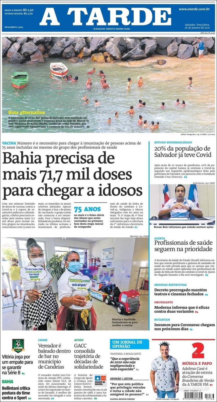 Portada de Diário A Tarde (Brasil)