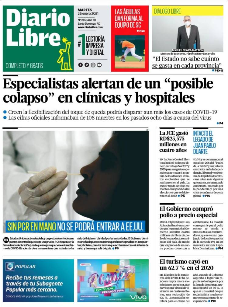 Portada de Diario Libre (R. Dominicana)