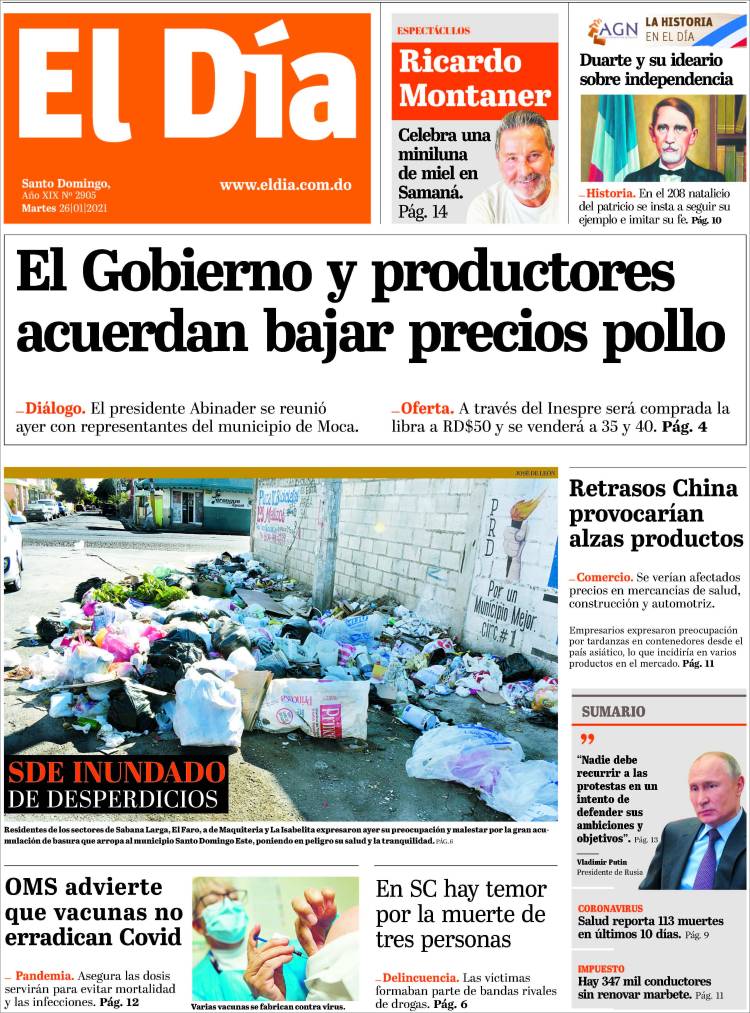 Portada de El Día (R. Dominicana)