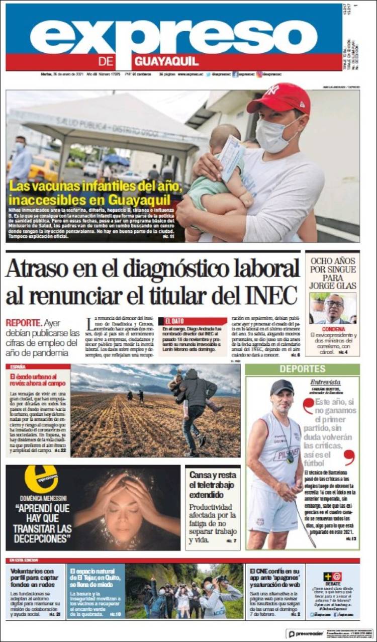Portada de Expreso (Équateur)
