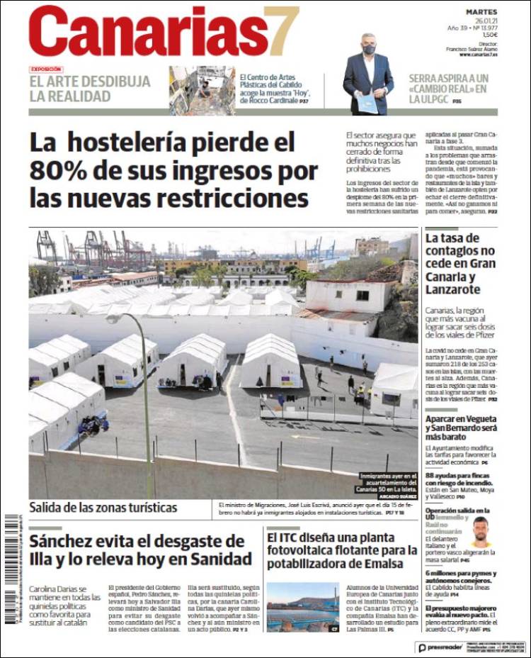 Portada de Canarias 7 (España)