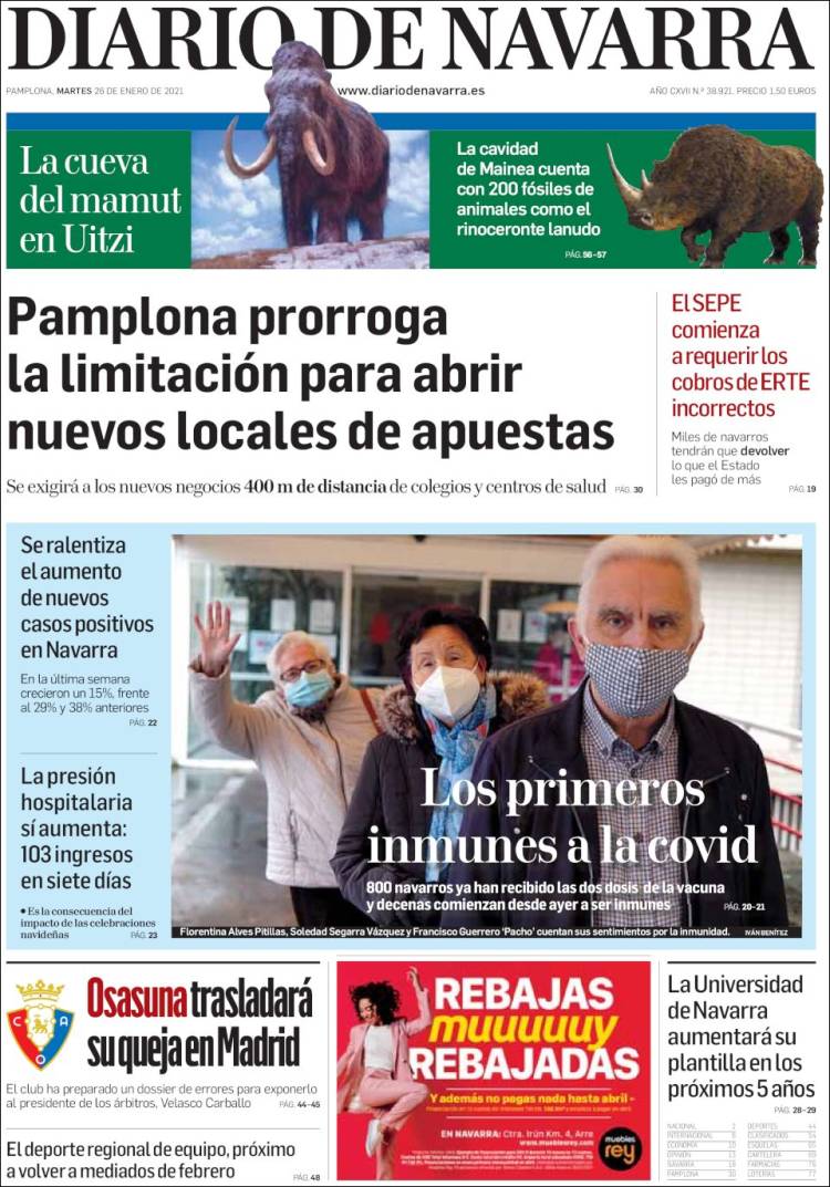 Portada de Diario de Navarra (España)