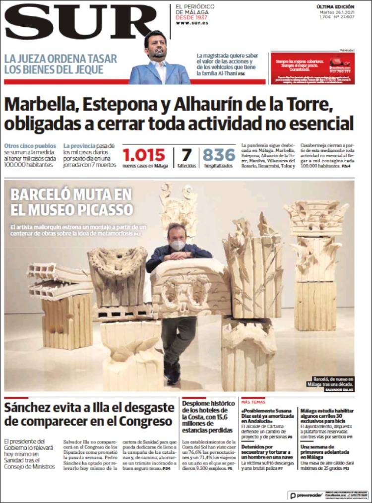 Portada de Diario el Sur (España)