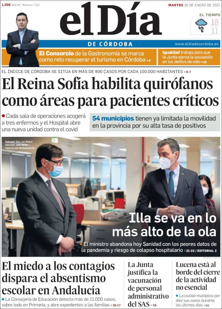 Portada de El Día de Córdoba (España)