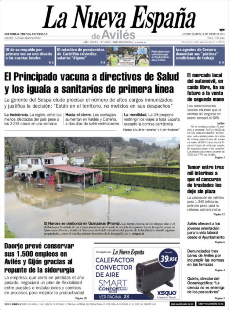 Portada de La Nueva España - Avilés (España)