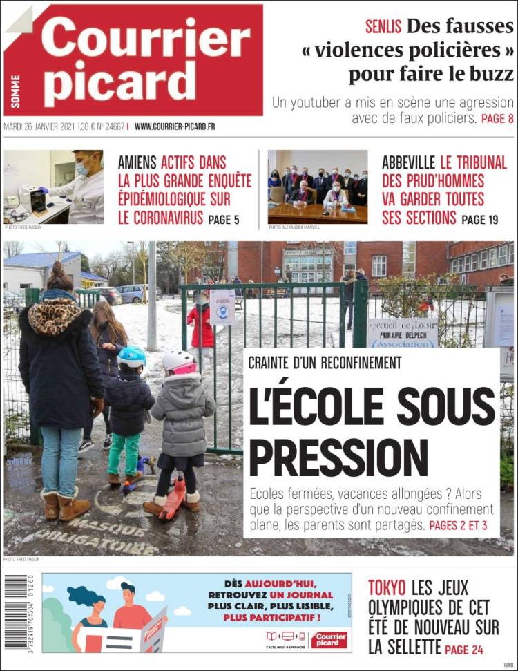 Portada de Courrier Picard (Francia)