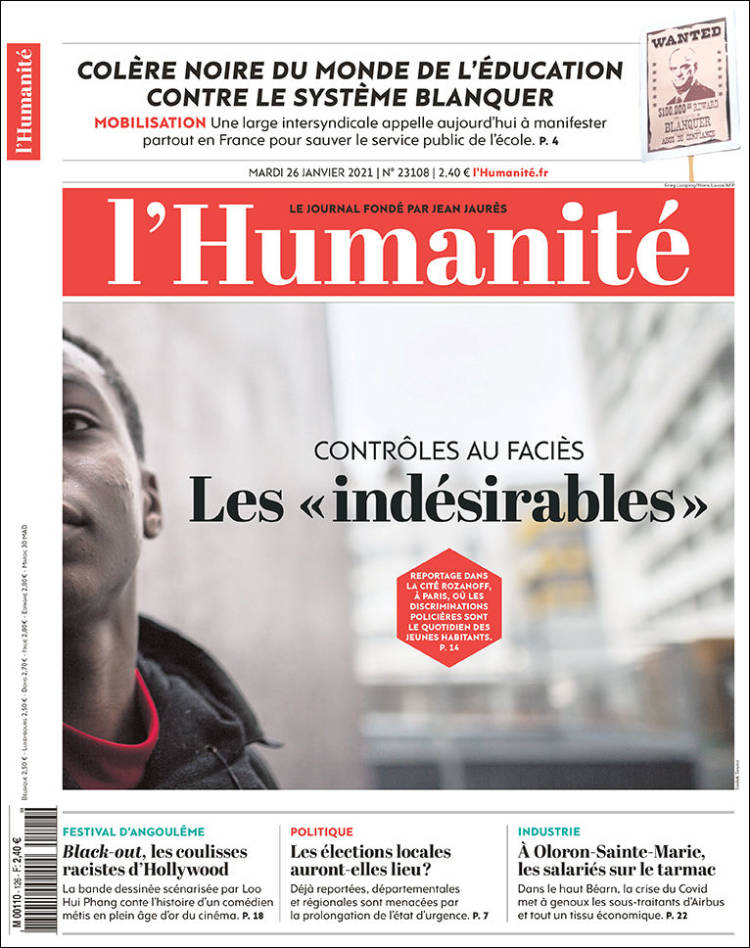 Portada de l'Humanite (France)