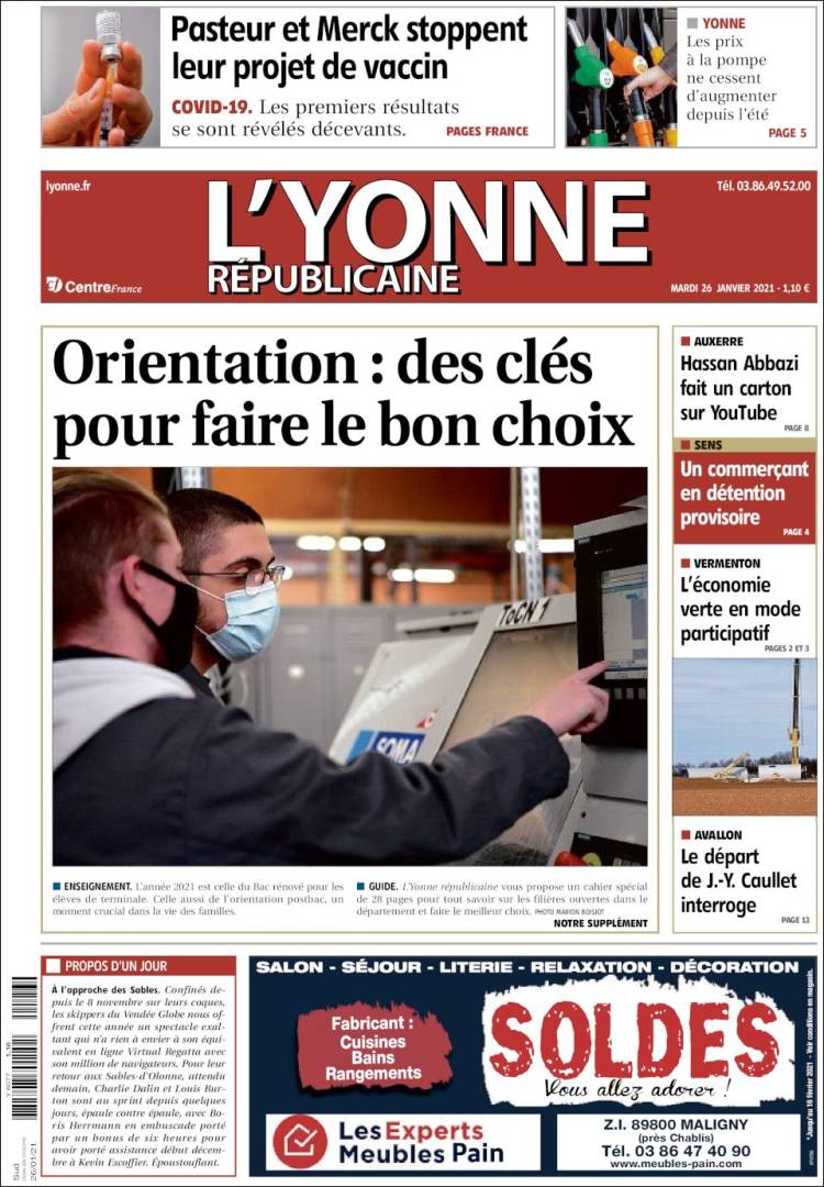 Portada de L'Yonne-Républicaine (Francia)