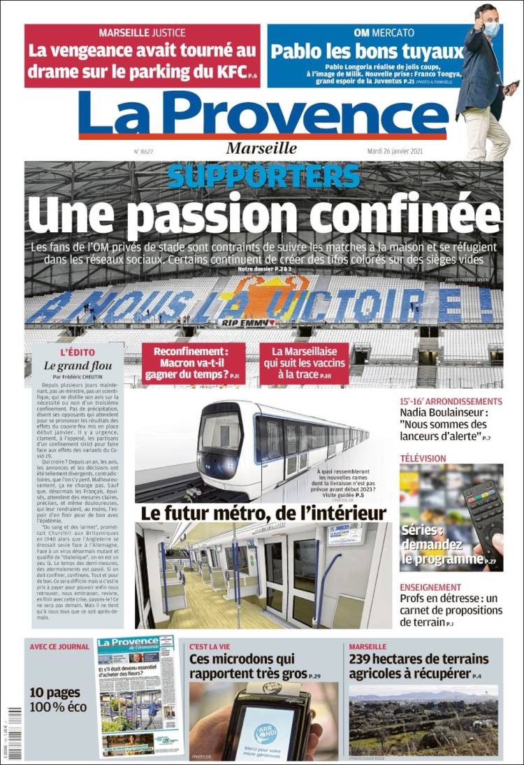 Portada de La Provence (Francia)