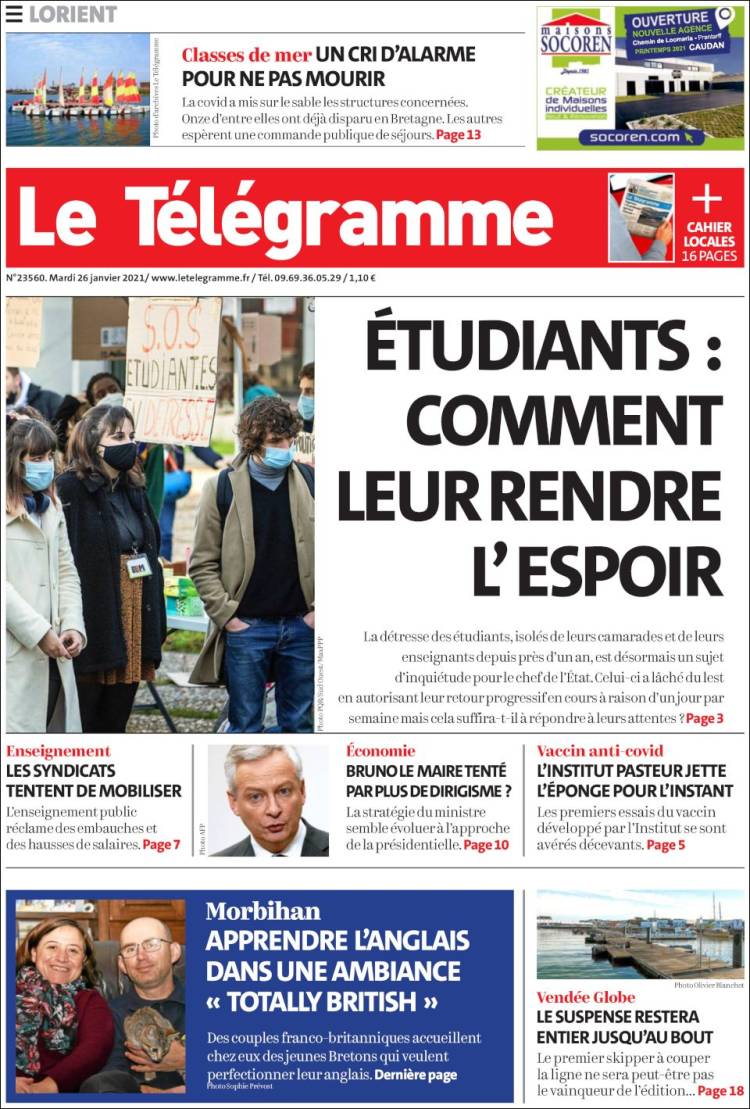 Portada de Télégramme (France)