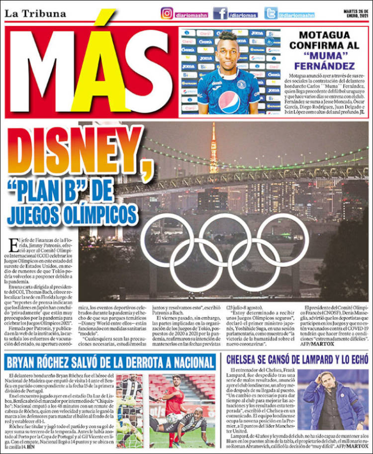 Portada de Diario Más (Honduras)