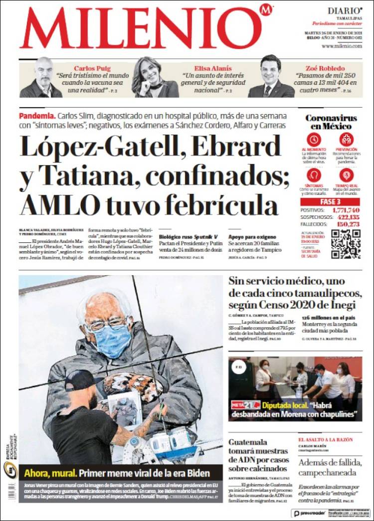 Portada de Milenio - Tamaulipas (M&eacute;xico)